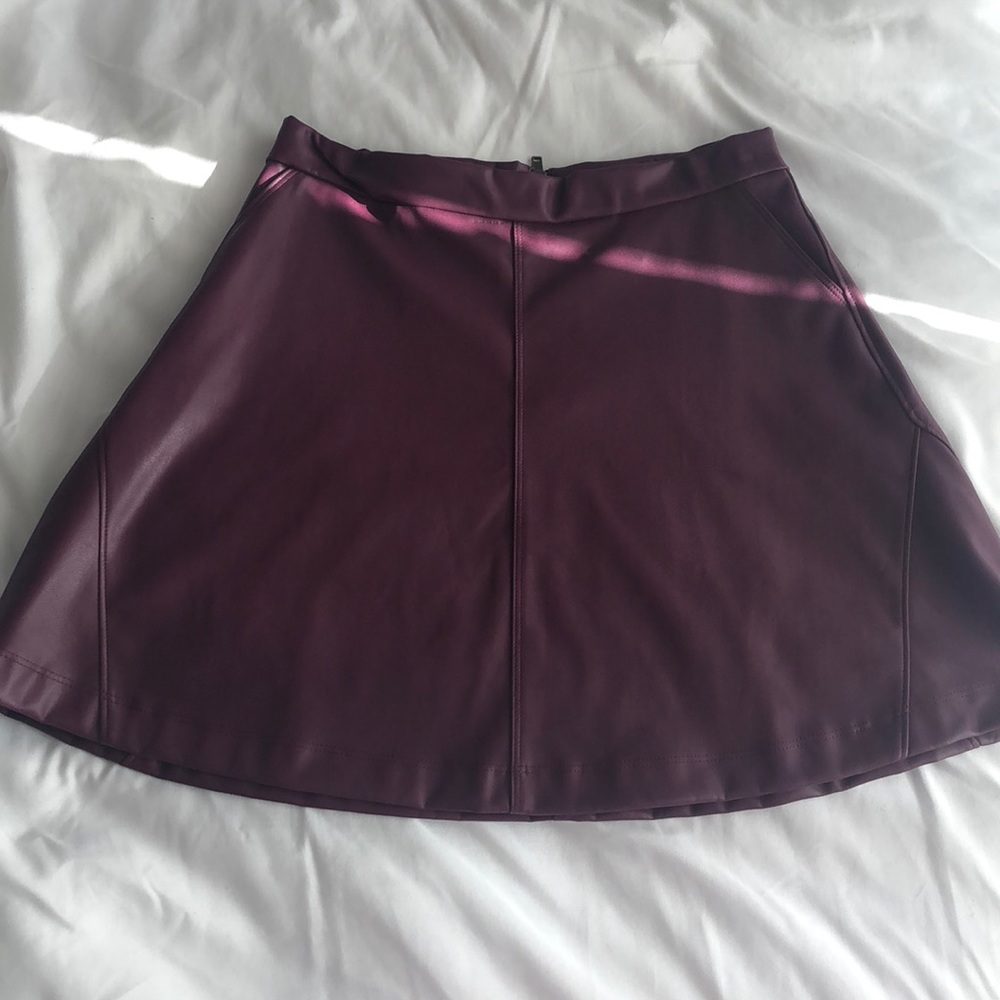 Burgundy Leather skirt
